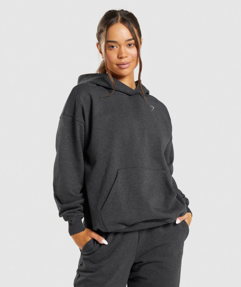 Women\'s Gymshark Rest Day Sweats Hoodie Black | NZ 4EWJTR